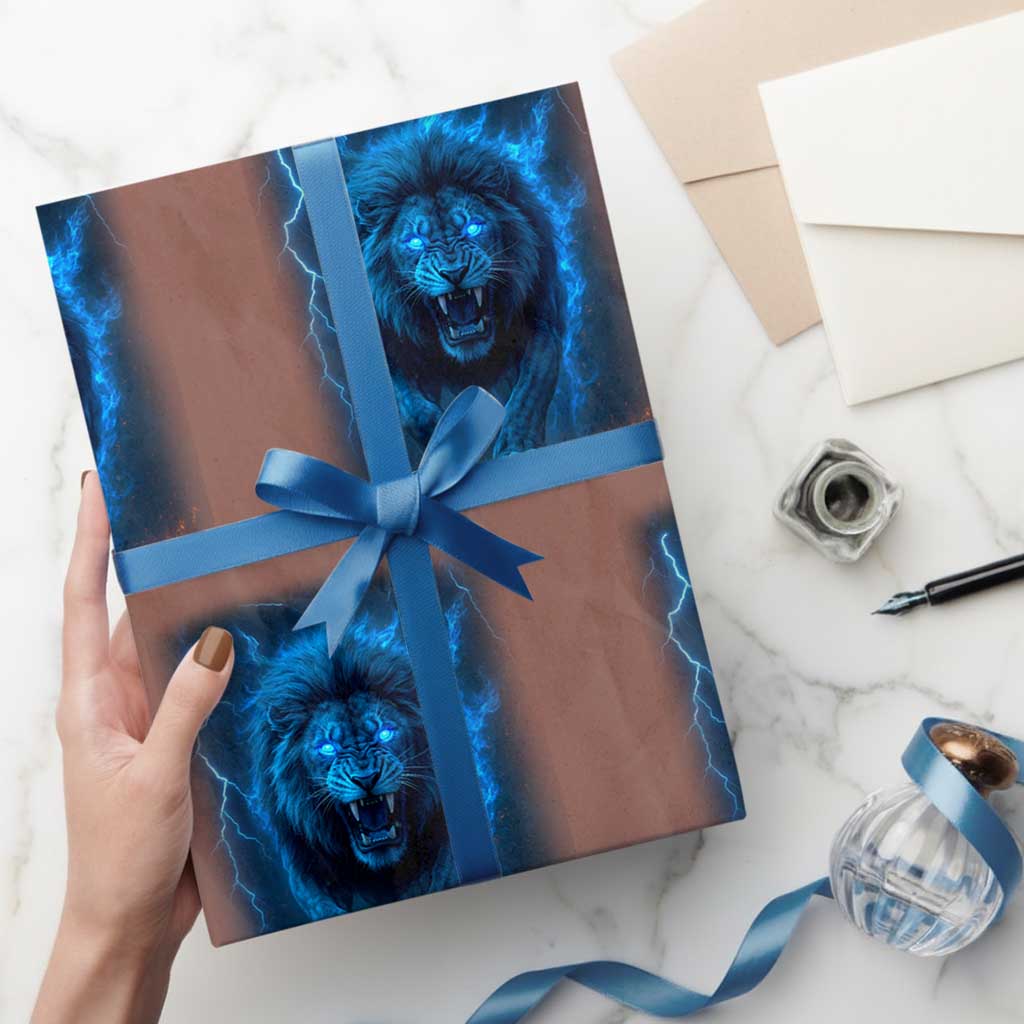 Vintage Classic Blue LF Bootleg Graphic Wrapping Paper Roll TS10 Mocha Print Your Wear