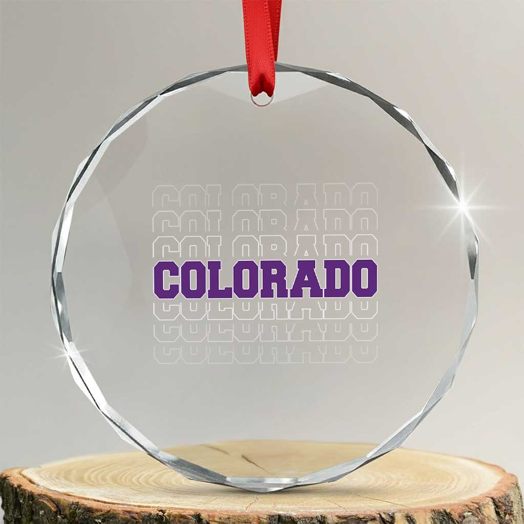 Vintage Colorado Crystal Glass Ornament Retro State Pride Sports Fan Graphic TS10 Transparent Glass 3'' Circle Print Your Wear