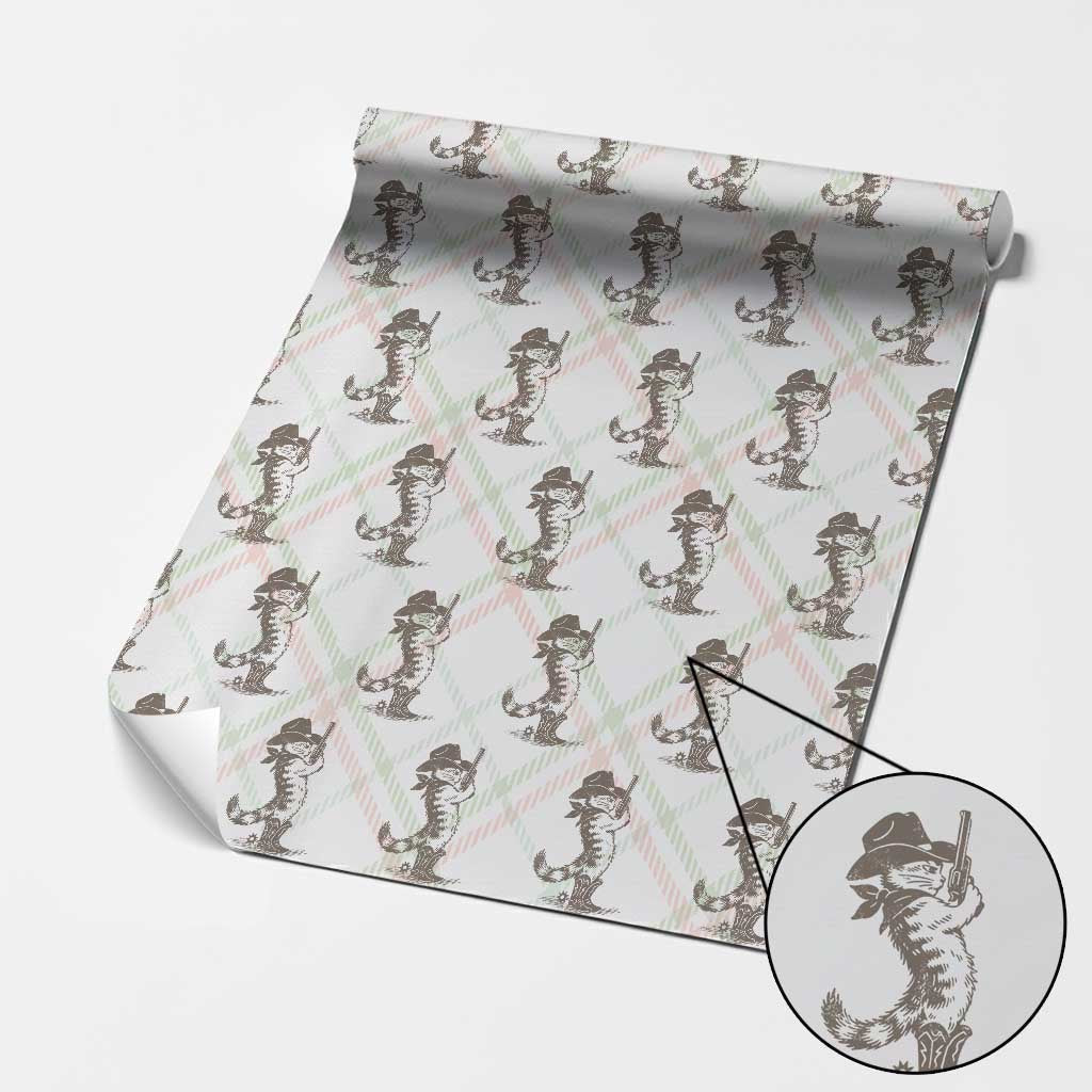 Vintage Cowboy Cat Wrapping Paper Roll Retro 90s Western Country Rodeo Kitten Cowgirl TS10 Christmas Plaid Print Your Wear