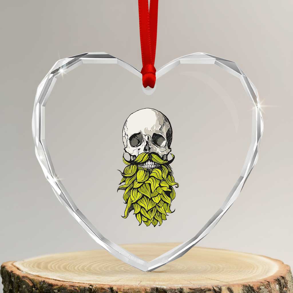 Vintage Craft Brewer Beer Lover Gift Heart Crystal Glass Ornament Beer Hops Beard Skull TS12 Transparent Glass 3'' Heart Print Your Wear