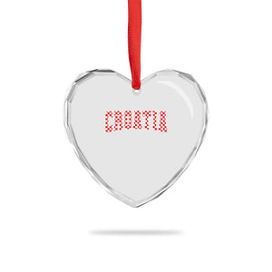 Vintage Croatia Heart Crystal Glass Ornament Retro Varsity Hrvatska Flag Zagreb Croatian