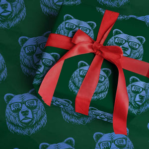 Vintage Cub Wrapping Paper Roll With Sunglasses Retro Baseball Fans TS10 Green Print Your Wear