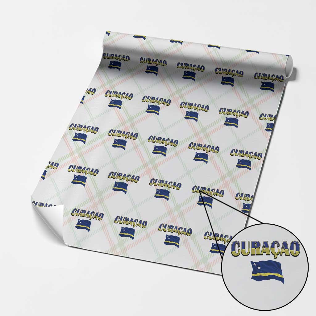 Vintage Curacao Flag Wrapping Paper Roll Dutch Caribbean Heritage Gift