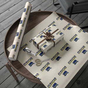 Vintage Curacao Flag Wrapping Paper Roll Dutch Caribbean Heritage Gift