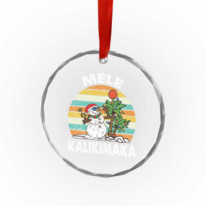 Vintage Cute Mele Kalikimaka Xmas Crystal Glass Ornament Funny Snowman Palm Tree Beach Tropical Gift Family Holiday TS10 Print Your Wear
