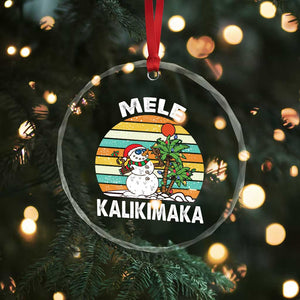 Vintage Cute Mele Kalikimaka Xmas Crystal Glass Ornament Funny Snowman Palm Tree Beach Tropical Gift Family Holiday TS10 Print Your Wear