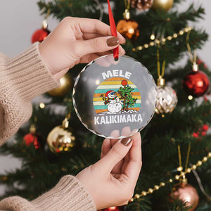Vintage Cute Mele Kalikimaka Xmas Crystal Glass Ornament Funny Snowman Palm Tree Beach Tropical Gift Family Holiday TS10 Print Your Wear