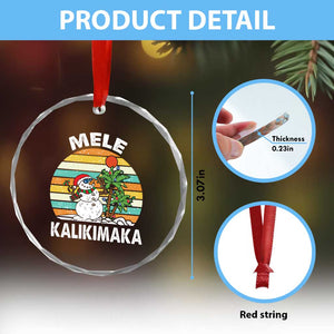 Vintage Cute Mele Kalikimaka Xmas Crystal Glass Ornament Funny Snowman Palm Tree Beach Tropical Gift Family Holiday TS10 Print Your Wear