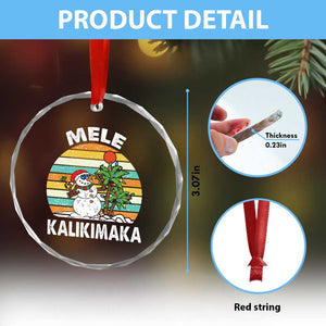 Vintage Cute Mele Kalikimaka Xmas Crystal Glass Ornament Funny Snowman Palm Tree Beach Tropical Gift Family Holiday TS10 Print Your Wear