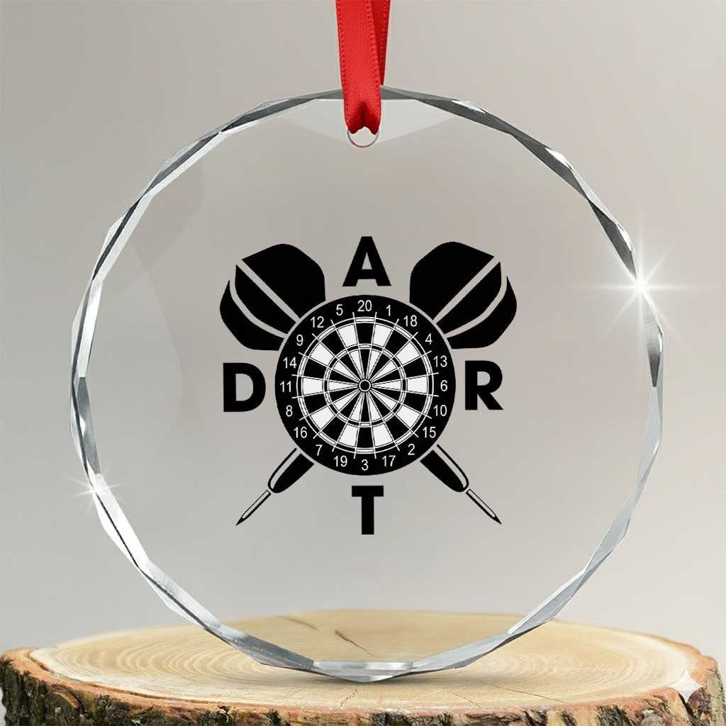 Vintage Dartboard Gift Idea For Dart Lover Crystal Glass Ornament TS12 Transparent Glass 3'' Circle Print Your Wear