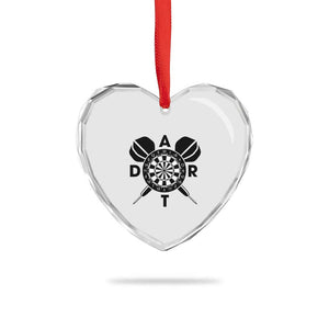 Vintage Dartboard Gift Idea For Dart Lover Heart Crystal Glass Ornament TS12 Print Your Wear