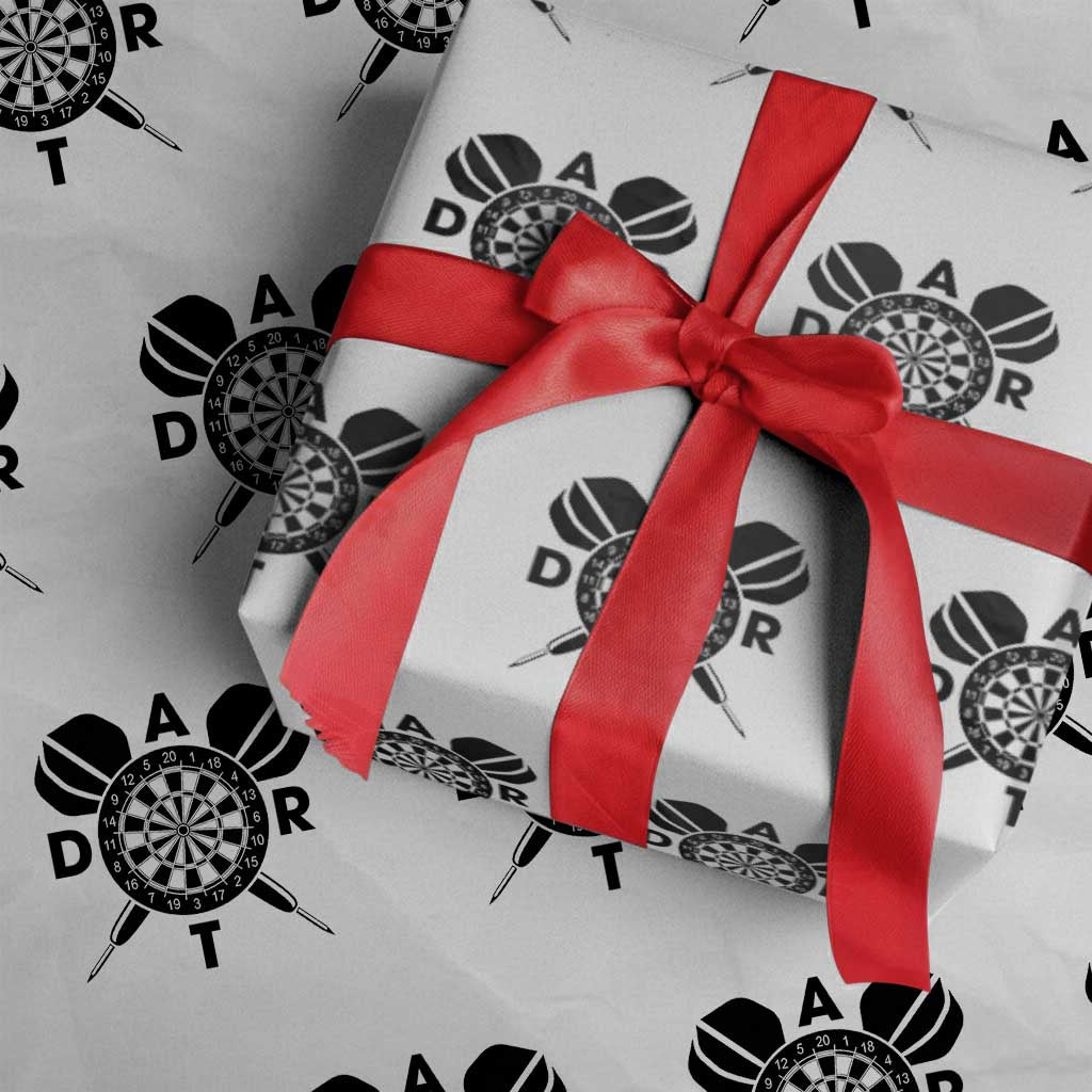 Vintage Dartboard Gift Idea For Dart Lover Wrapping Paper Roll TS12 White Print Your Wear