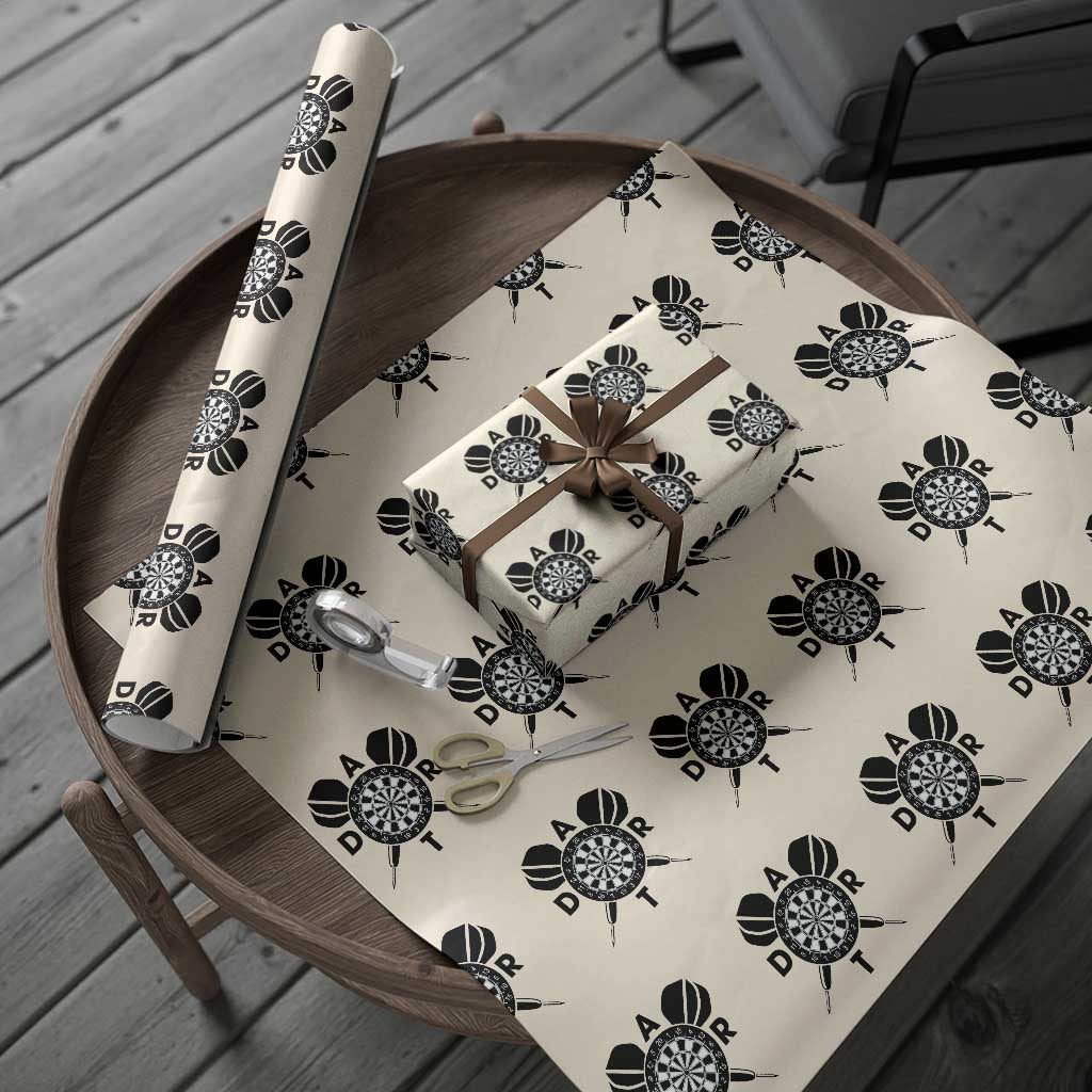 Vintage Dartboard Gift Idea For Dart Lover Wrapping Paper Roll TS12 Beige Print Your Wear