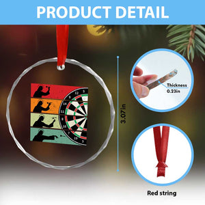 Vintage Darts Player Christian Faith Gift Crystal Glass Ornament Jesus Bullseye Shooter TS12 Print Your Wear