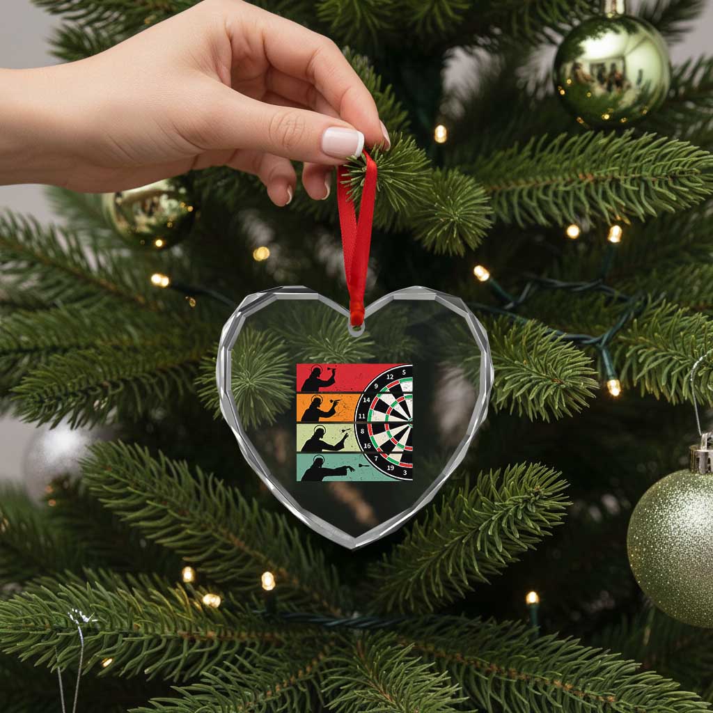 Vintage Darts Player Christian Faith Gift Heart Crystal Glass Ornament Jesus Bullseye Shooter TS12 Print Your Wear