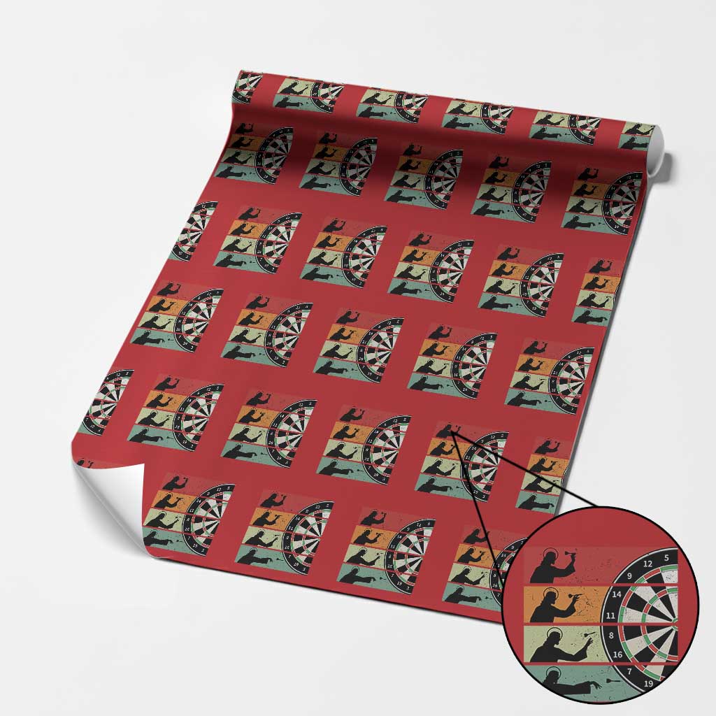 Vintage Darts Player Christian Faith Gift Wrapping Paper Roll Jesus Bullseye Shooter TS12 Red Print Your Wear