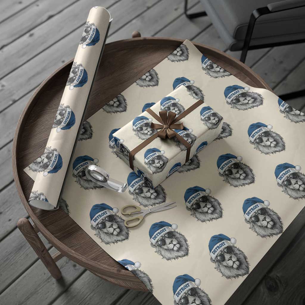 Vintage LF Christmas Wrapping Paper Roll Game Day Santa Hat Football Lovers TS10 Beige Print Your Wear