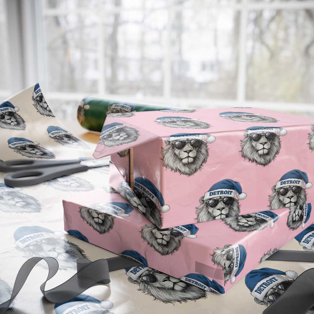 Vintage LF Christmas Wrapping Paper Roll Game Day Santa Hat Football Lovers TS10 Light Pink Print Your Wear
