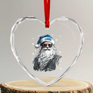Vintage DFL Christmas Heart Crystal Glass Ornament Retro Santa Lions Fan Game Day TS10 Transparent Glass 3'' Heart Print Your Wear