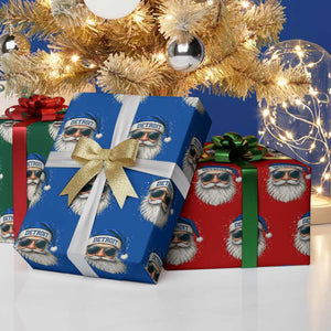Vintage Detroit Football Christmas Wrapping Paper Roll Funny Retro Santa Lions Fan Xmas TS10 Print Your Wear