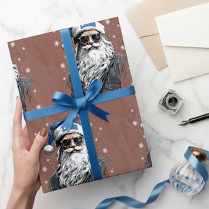 Vintage DFL Christmas Wrapping Paper Roll Retro Santa Lions Fan Game Day TS10 Mocha Print Your Wear