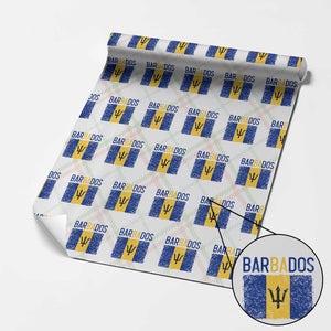 Vintage Distressed Barbados Flag Wrapping Paper Roll Bajan Caribbean Heritage Patriotic Pride Gift TS10 Christmas Plaid Print Your Wear