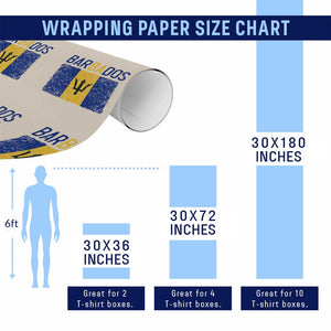 Vintage Distressed Barbados Flag Wrapping Paper Roll Bajan Caribbean Heritage Patriotic Pride Gift TS10 Print Your Wear