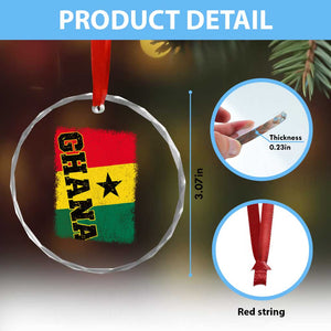 Vintage Distressed Ghana Flag Crystal Glass Ornament Ghanaian Heritage Africa Ghanese Roots TS10 Print Your Wear