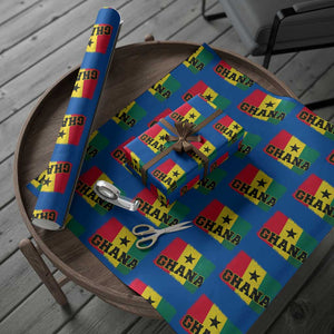 Vintage Distressed Ghana Flag Wrapping Paper Roll Ghanaian Heritage Africa Ghanese Roots