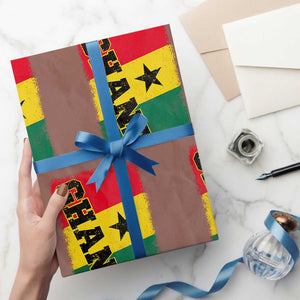 Vintage Distressed Ghana Flag Wrapping Paper Roll Ghanaian Heritage Africa Ghanese Roots