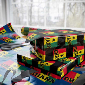 Vintage Distressed Ghana Flag Wrapping Paper Roll Ghanaian Heritage Africa Ghanese Roots