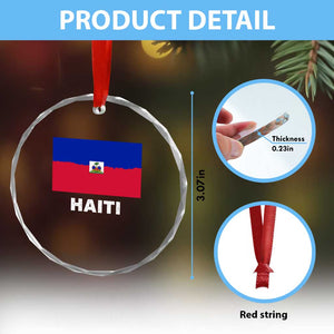 Vintage Distressed Haiti Flag Crystal Glass Ornament Haitian Heritage Pride TS02 Print Your Wear