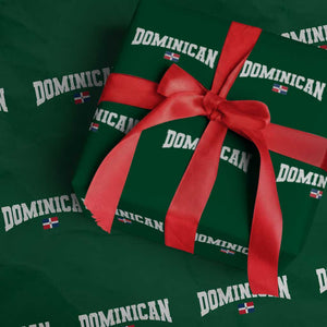 Vintage Dominican Republic Flag Wrapping Paper Roll Retro Varsity Caribbean Pride Heritage Gift TS10 Green Print Your Wear