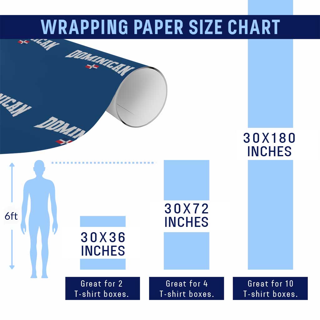 Vintage Dominican Republic Flag Wrapping Paper Roll Retro Varsity Caribbean Pride Heritage Gift TS10 Print Your Wear