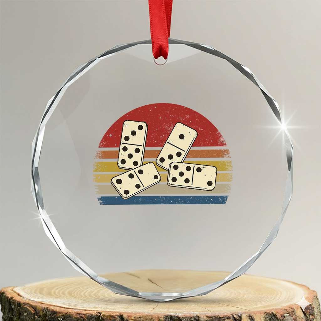 Vintage Domino Player 8647 Crystal Glass Ornament Board Game Subtle Protest TS12 Transparent Glass 3'' Circle Print Your Wear