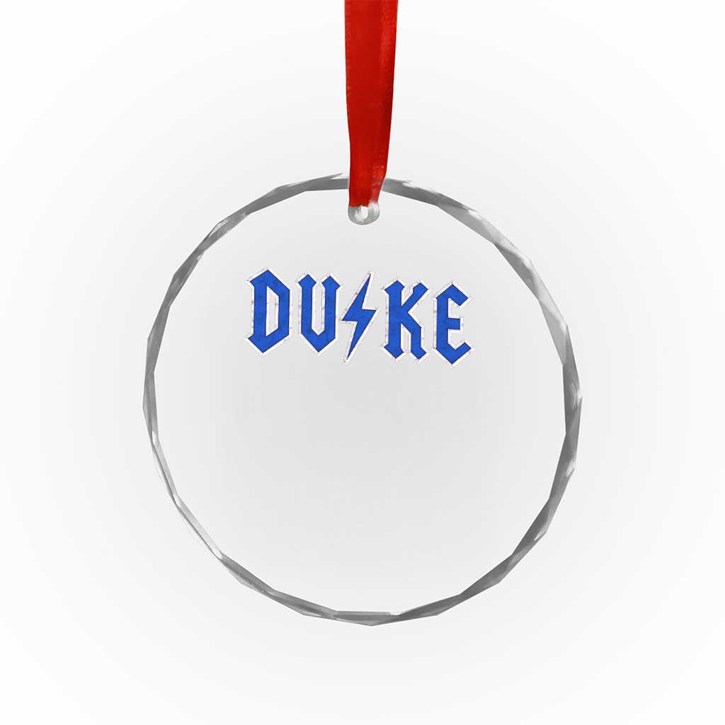 Vintage Duke Last Name Sports Style Crystal Glass Ornament Vintage Lightning Bold Gothic Font Graphic Basketball Fans TS10 Print Your Wear