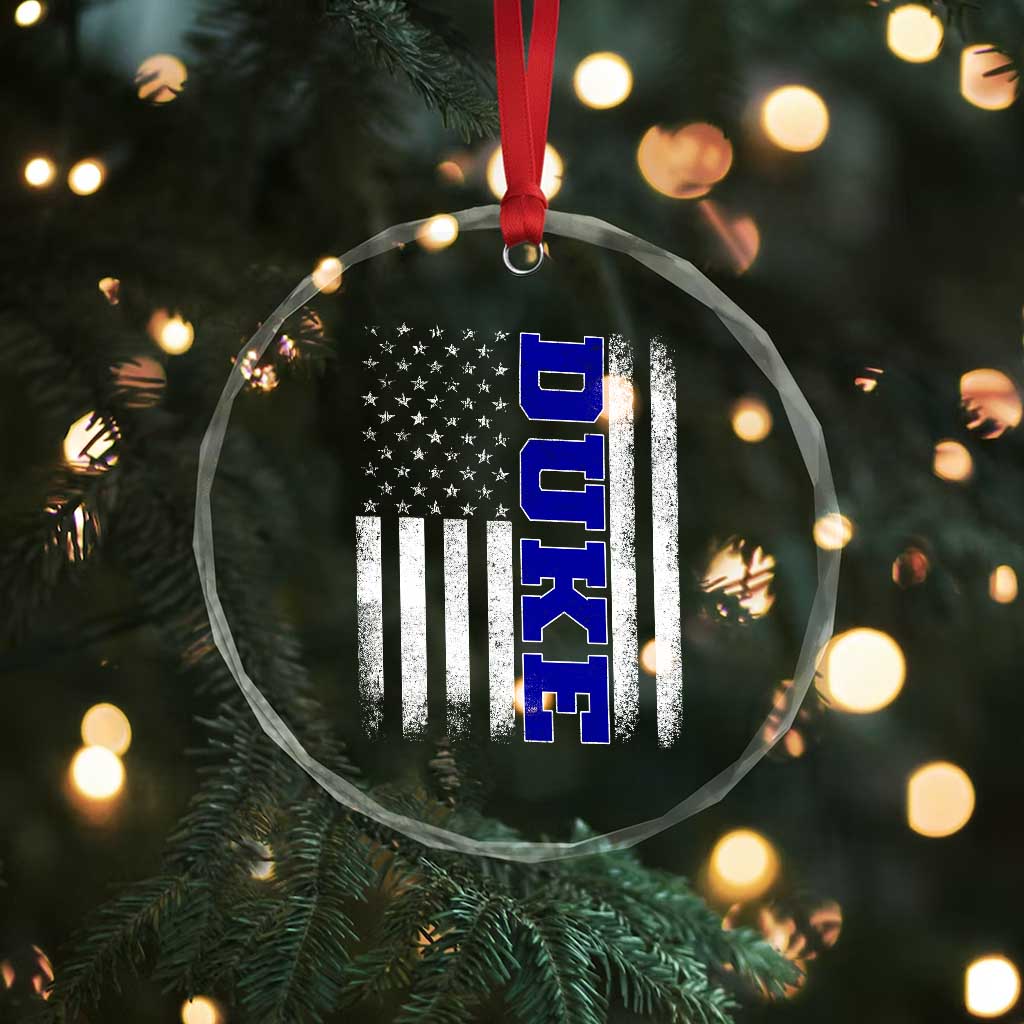 Vintage Duke Name American Flag Crystal Glass Ornament Retro Sport Basketball Fans TS10 Print Your Wear