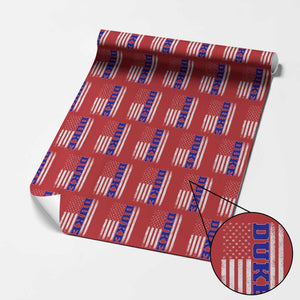 Vintage Duke Name American Flag Wrapping Paper Roll Retro Sport Basketball Fans TS10 Red Print Your Wear