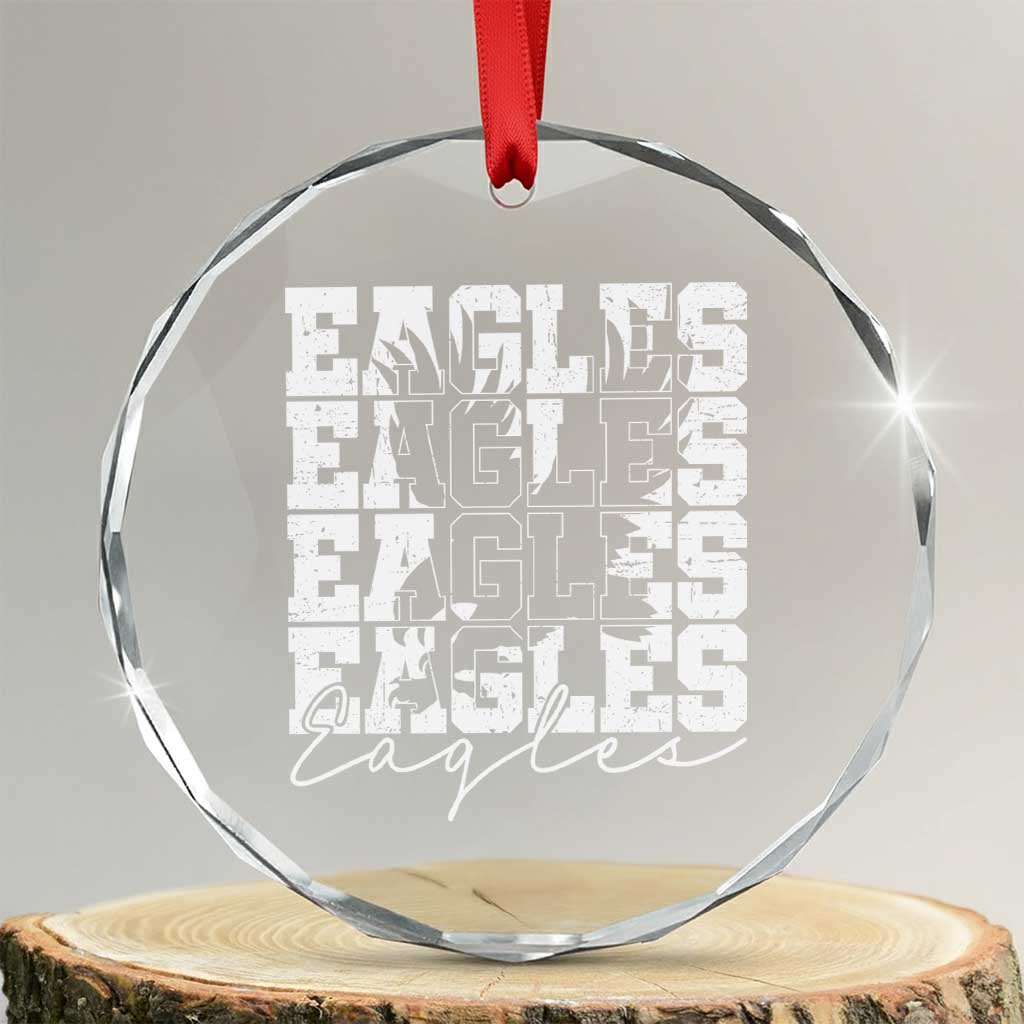 Vintage Eagles Bird Inspirational Crystal Glass Ornament 90s Style Classic Eagles Fly TS10 Transparent Glass 3'' Circle Print Your Wear