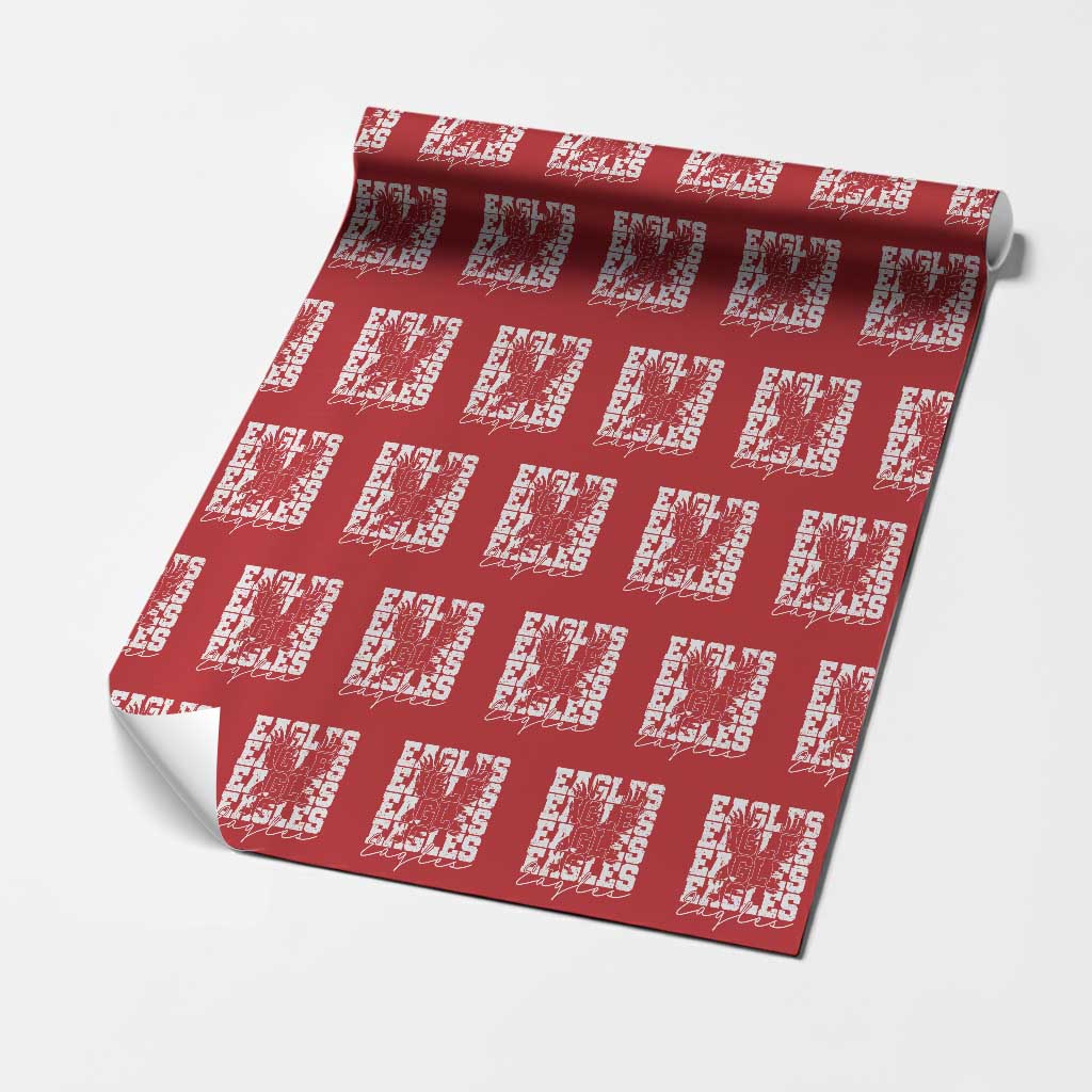 Vintage Eagles Bird Inspirational Wrapping Paper Roll 90s Style Classic Eagles Fly TS10 Red Print Your Wear