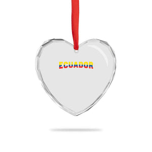 Vintage Ecuador Roots Heart Crystal Glass Ornament Latin Heritage Pride Gift
