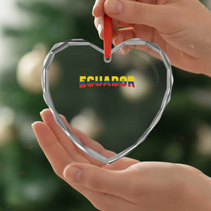 Vintage Ecuador Roots Heart Crystal Glass Ornament Latin Heritage Pride Gift