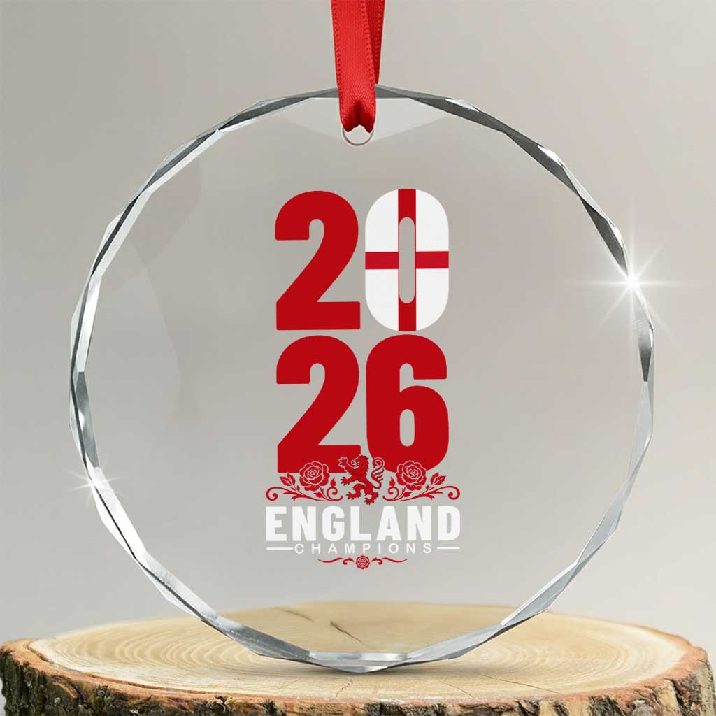 Vintage England Champions Crystal Glass Ornament Football Supporter Graphic TS12 Transparent Glass 3'' Circle Print Your Wear