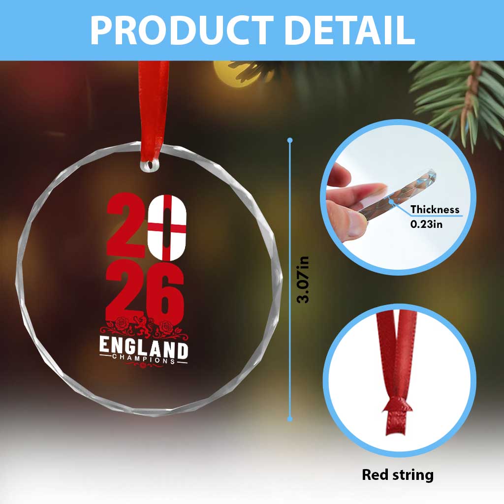Vintage England Champions Crystal Glass Ornament Football Supporter Graphic TS12 Print Your Wear