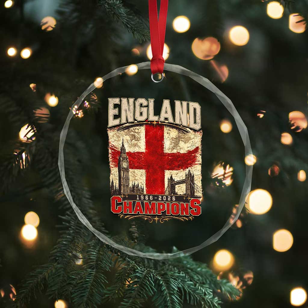 Vintage England Champions Crystal Glass Ornament Proud Football Fan Heritage TS12 Print Your Wear