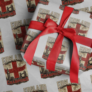 Vintage England Champions Wrapping Paper Roll Proud Football Fan Heritage TS12 White Print Your Wear