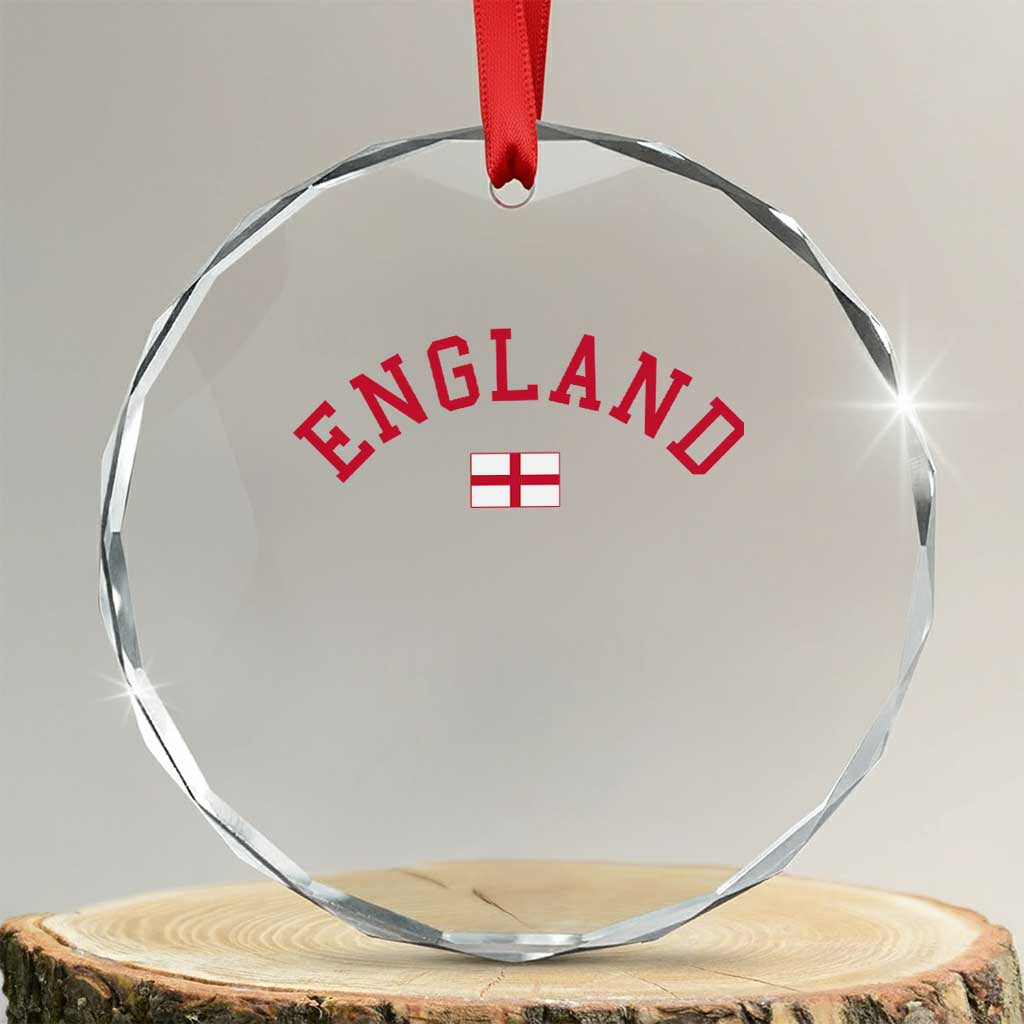 Vintage England Flag Pride Crystal Glass Ornament Patriotic St Georges Cross Heritage