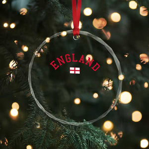 Vintage England Flag Pride Crystal Glass Ornament Patriotic St Georges Cross Heritage