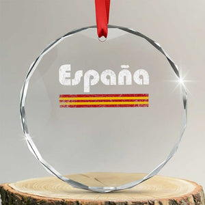 Vintage Espana Espanol Retro Distressed Graphic Crystal Glass Ornament Patriotic Spanish Spain Flag Heritage Pride Souvenir TS02 Transparent Glass 3'' Circle Print Your Wear