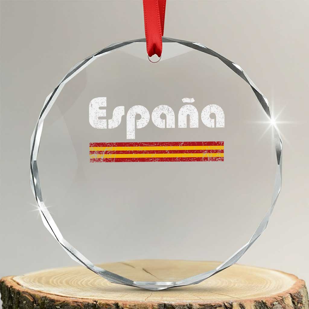 Vintage Espana Espanol Retro Distressed Graphic Crystal Glass Ornament Patriotic Spanish Spain Flag Heritage Pride Souvenir TS02 Transparent Glass 3'' Circle Print Your Wear
